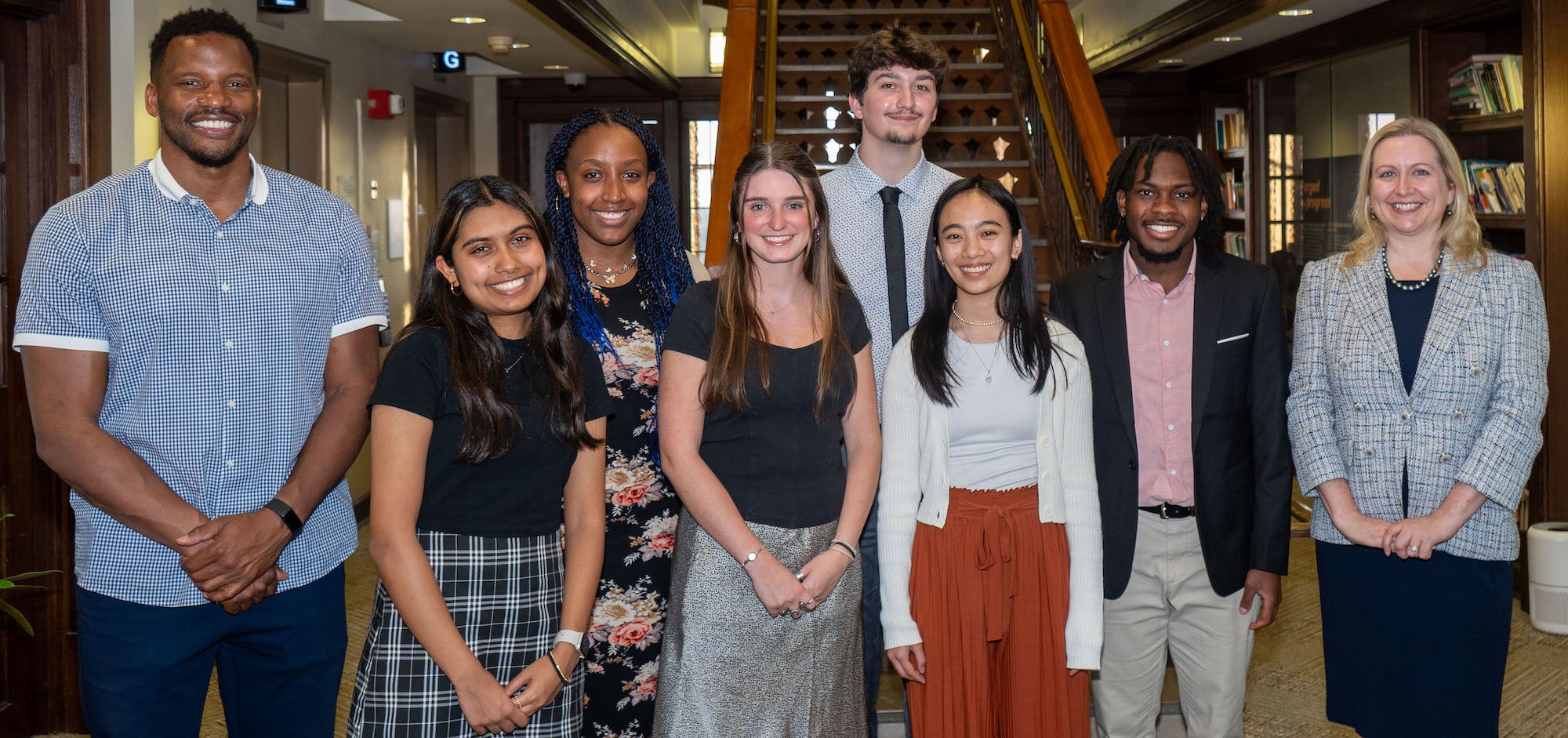 "Frederick Honors College student council for 2024-25 school year with Jason Russell and Nicola Foote"