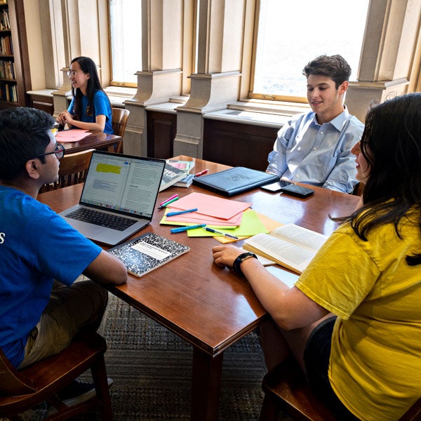 Students studying and collaborating in the Frederick Honors College