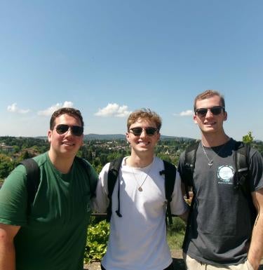 Students studying in Florence as a part of the engineering program. 
