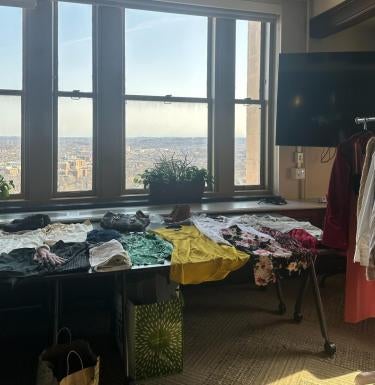 Clothes from the Dress for Success event