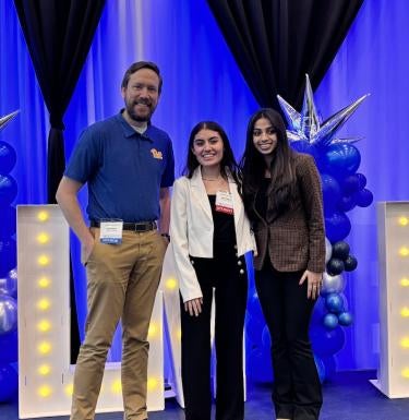 Pitt faculty member with Alison Linares Mendoza and Anvi Viji-Anand